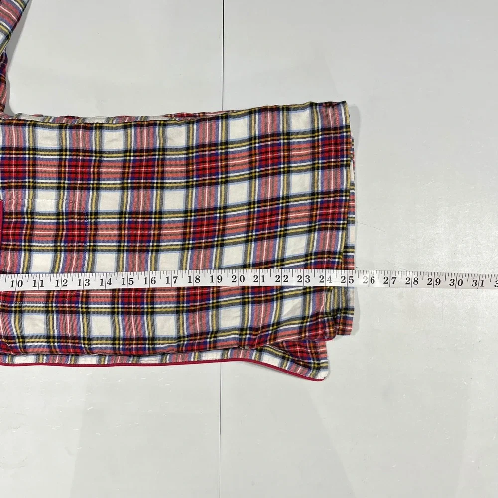J.Crew Preppy Old Money Holiday Plaid Pajama Set Long Sleeve Top Pants Medium